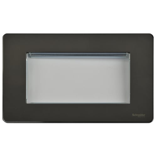 Schneider Get GU8480BN 2 Gang 4 Module Euro Plate Black Nickel