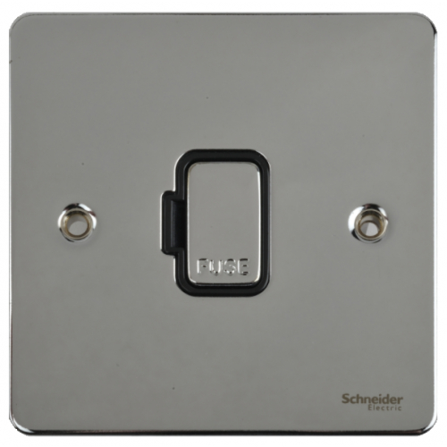 Schneider GU5200BPC 13a Un-switched Spur Black Insert Stainless Steel