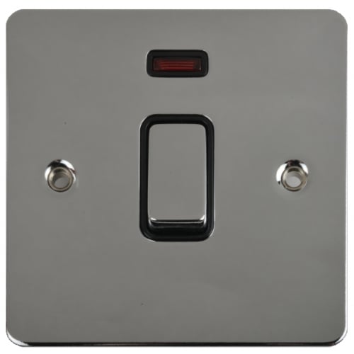 Schneider GU2211BPC 20a DP Switch+Neon Black Insert Polished Chrome