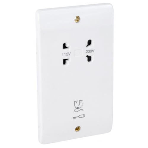 MK K701WHI 115/230v Dual Voltage Shaver Socket for Bathrooms
