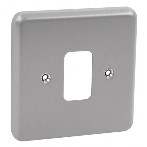 MK K3491ALM Metalclad Grid Plus 1 Gang Surface Aluminium Finish Plate