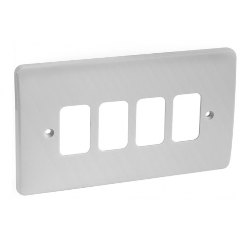 MK K3634WHI 4 Gang Flush Moulded Grid Plus Cover Plate