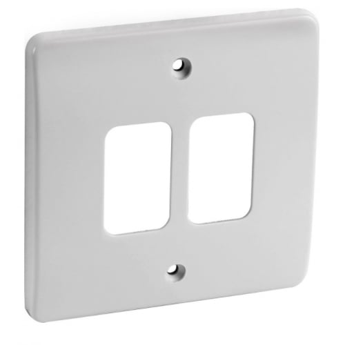 MK K3632WHI 2 Gang Flush Moulded Grid Plus Cover Plate