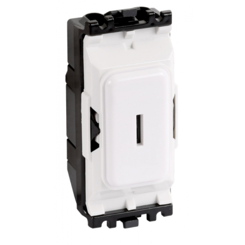 MK K4917WHI 20amp 1 Way DP White Key switch Grid Plus Module