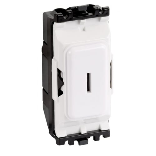 MK K4898WHI 20amp 2 Way SP White Key switch Grid Plus Module