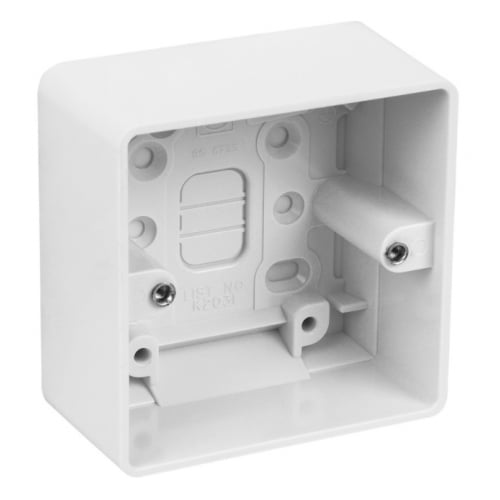 MK K2031WHI 1 Gang 40mm deep Plastic Surface Mounting Box White