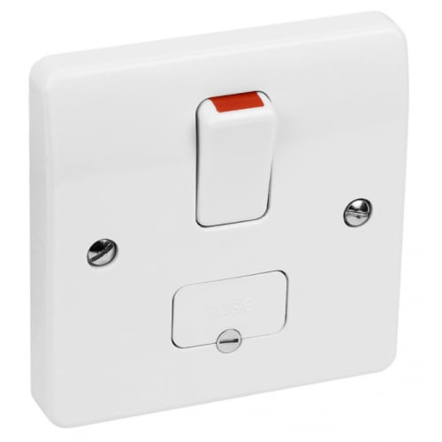 MK K330WHI 13a DP Switched Connection unit with Flex Outlet