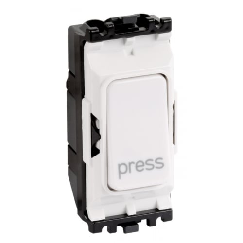 MK K4885PWHI 10a SP White 2 way Push Switch Marked with PRESS
