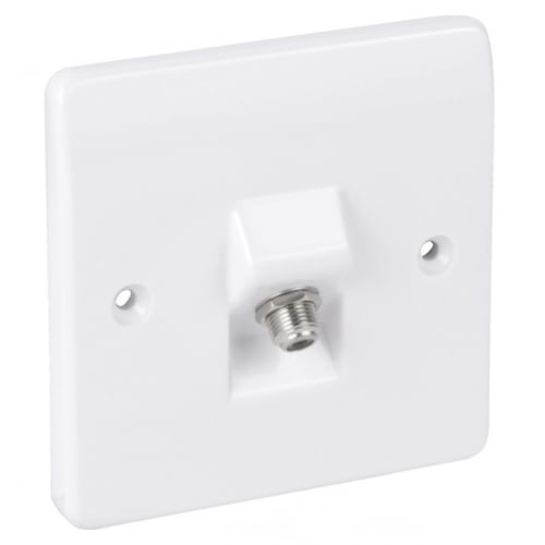 MK K3525WHI Single F Type plug Non Isolated Satelitte Socket White