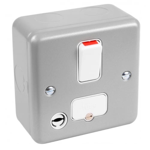 MK K932ALM 13 Amp DP Metalcald Plus Switched Spur with Flex Outlet