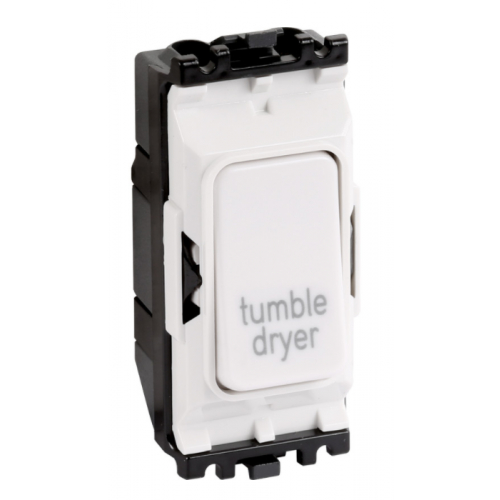 MK K4896TDWHI 20a DP Grid Plus Switch module marked TUMBLE DRYER 