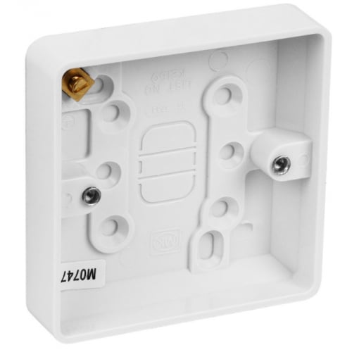 MK K2160WHI 1 Gang 16mm Deep Surface Plastic Mounting Box