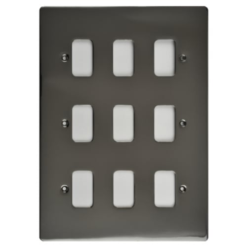 Schneider Get GUG09GBN 9 Gang Grid Plate with Grid, Black Nickel