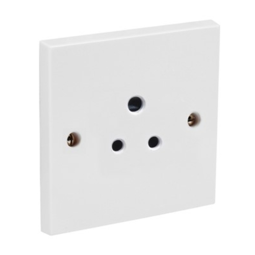 CED US15 15amp 3pin 1g un-switched socket square edge plate white