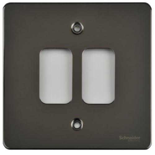 Schneider Get GUG02GBN 2 Gang Grid Plate with Grid, Black Nickel