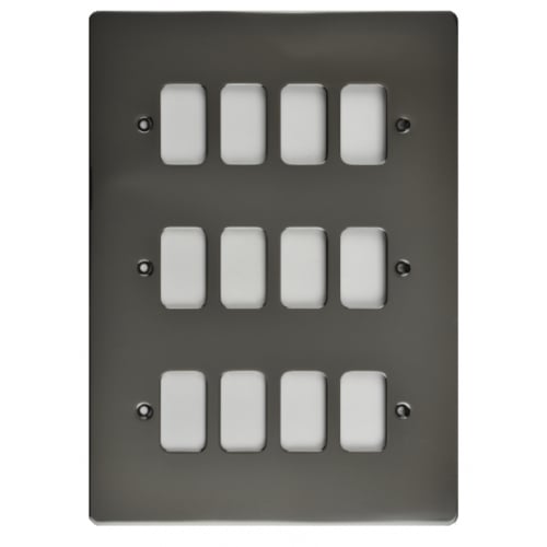 Schneider Get GUG12GBN 12 Gang Grid Plate with Grid, Black Nickel
