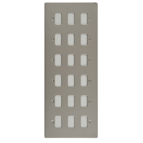 Schneider Get GUG18GMS 18 Gang Grid Plate with Grid, Mirror Steel