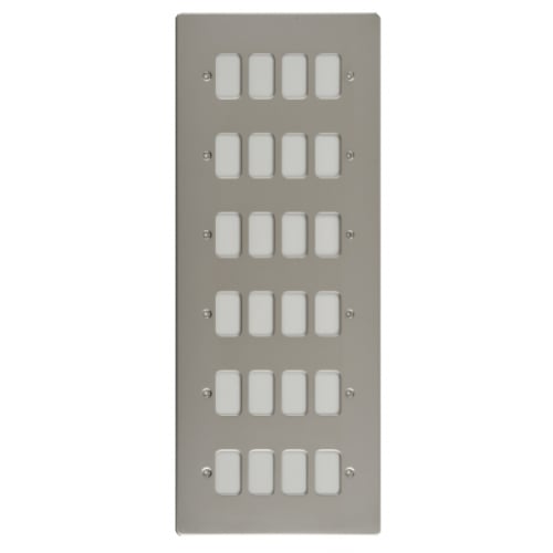 Schneider Get GUG24GMS 24 Gang Grid Plate with Grid, Mirror Steel
