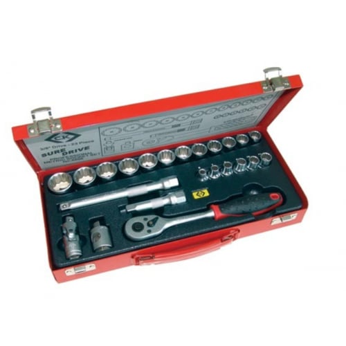 CK Tools T4656 Sure Drive System 23 Piece Socket Set 3/8" Drive