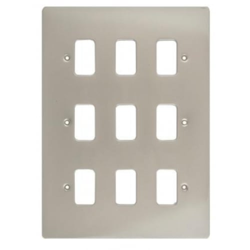 Schneider Get GUG09GSS 9 Gang Grid Plate with Grid, Stainless Steel
