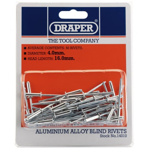 Draper 14010 4.0mmx16.0mm head length blind rivit's Pack of 50