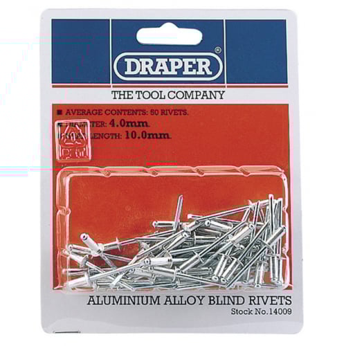 Draper 14009 4.0mmx10.0mm head length blind rivit's Pack of 50