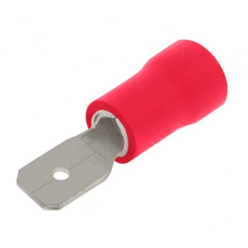 Unicrimp QRPO63M 6.3mm Red Pre Insulated Fast On Male Tab-(100)
