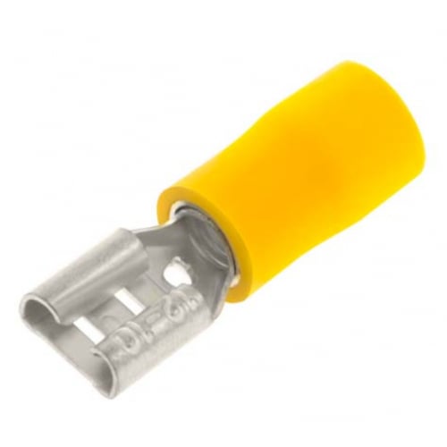 Unicrimp QYPO63F 6.6mm Yellow Pre Insulated Fast On Female Tab-100