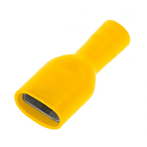 Unicrimp QYFPO63F 6.6mm Yellow Fully Insulated Fast On Female Tab-100