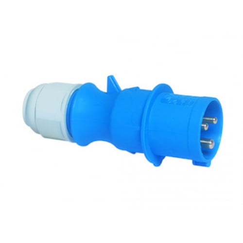 Ceenorm 21001TLS 16amp 240volt 2P & Earth 3pin IP44 Blue Plug