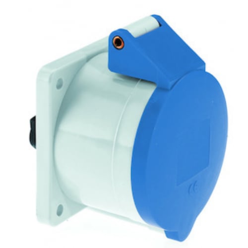 Ceenorm 1311 16a 240v 2P+Earth 3pin IP44 Blue Straight Panel Socket