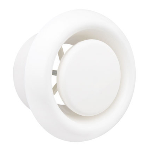 Manrose 1250 Circular Air Diffuser White with 100mm Spigot