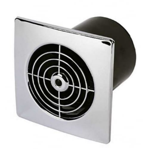Manrose LP100SLVC Low profile 100mm 12volt Low Volt Square Chrome Fan