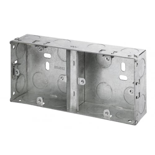 CED MB235D 35mm Deep 2x1Gang Dual flush accessory metal wall back box