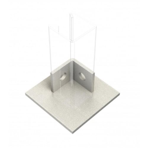 Metpro MP34 2hole 1xchannel Galvanised base plate100mmx100mm