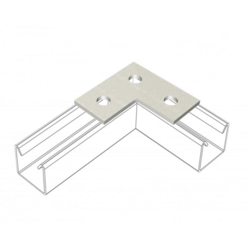Metpro MP6 3 hole Galvanised flat angle "L" bracket  86mmx86mm