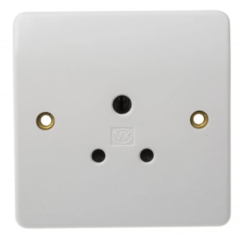 MK K771WHI 1 Gang 5 Amp Un-Switched Flush Socket Outlet White