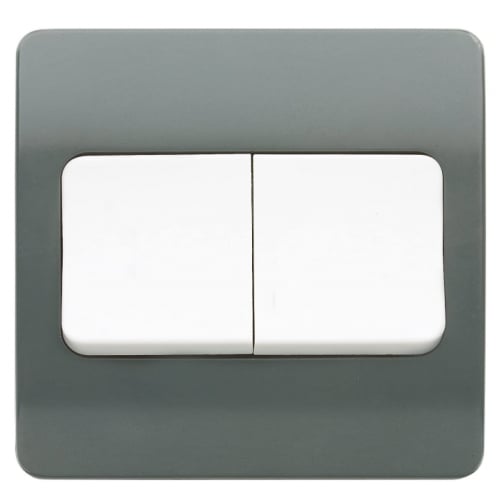 MK K4782GRA 2 Gang 2 Way Wide Rocker 10 Amp Single Pole Switch Graphite Part M Compliant 
