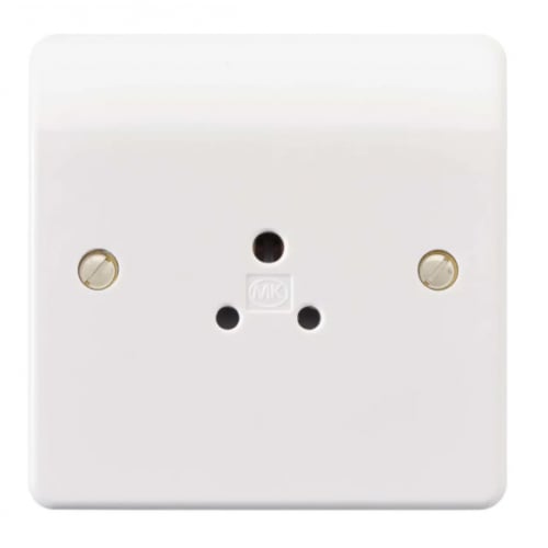 MK K770WHI 1 Gang 2 Amp Un-Switched Flush Socket Outlet White