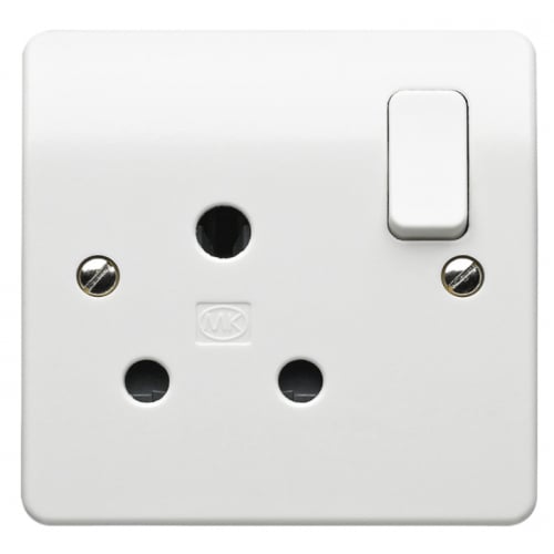 MK K2893WHI 1 Gang 15 Amp 3 Pin White DP Switched Socket Flush
