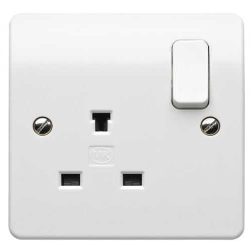 MK K1257WHI Logic Plus 1gang 13Amp Non Standard DP Switch Socket