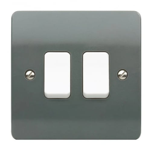 MK K4872GRA 2 Gang 2 Way 10 Amp Single Pole Switch Graphite Part M Compliant