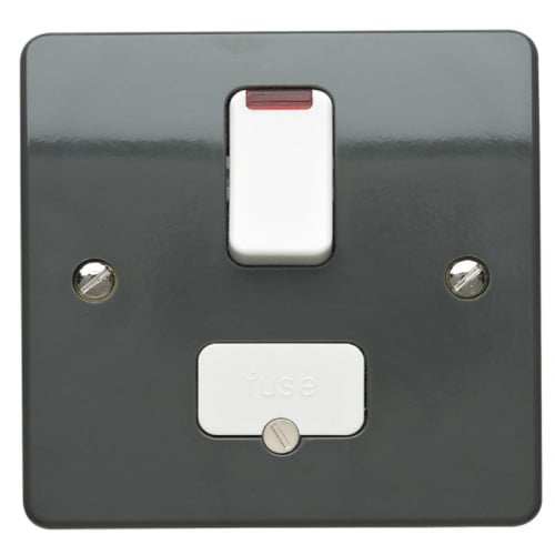 MK K370GRA 13a Switched Connection Unit Spur & Flex Outlet with Neon Grahite Part M Compliant