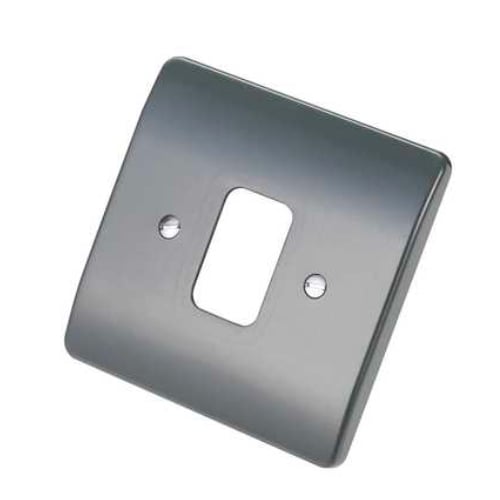 MK K3631GRA 1 Gang Flush Moulded Grid Plus Cover Plate Graphite Part M Compliant