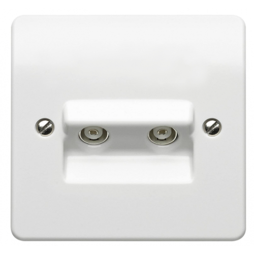 MK K3523WHI Twin Flush Non Isolated coaxial socket white