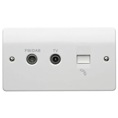 MK K3560DABWHI Twin Diplexer TV FM/DAB & BT Secondary Socket