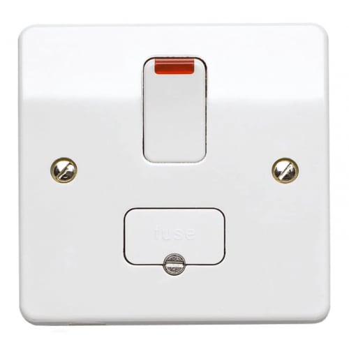 MK K1060WHI Logic Plus 13amp DP Switched Spur White with Neon