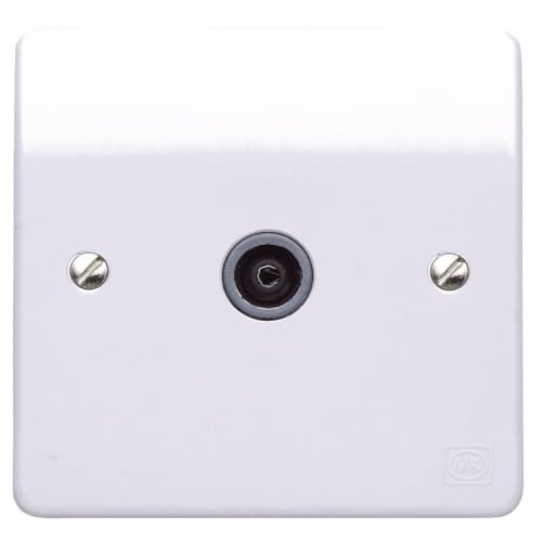 MK K3551WHI Single IEC Female Coaxial Skt. fully screened Non Isolated