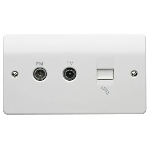 MK K3560WHI Twin Diplexer TV FM & BT Secondary Socket White