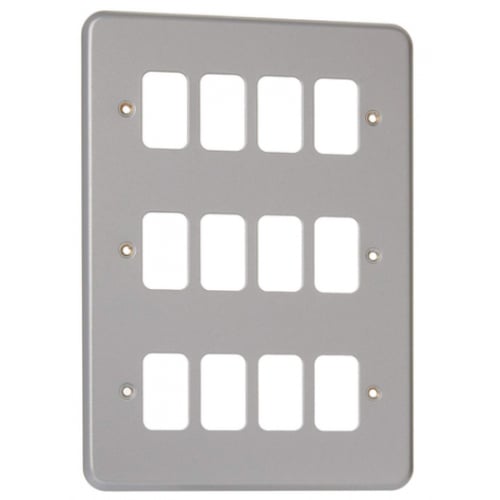 MK K3442BSS 12 Gang Brushed Stainless Steel Albany Plus Grid Plate